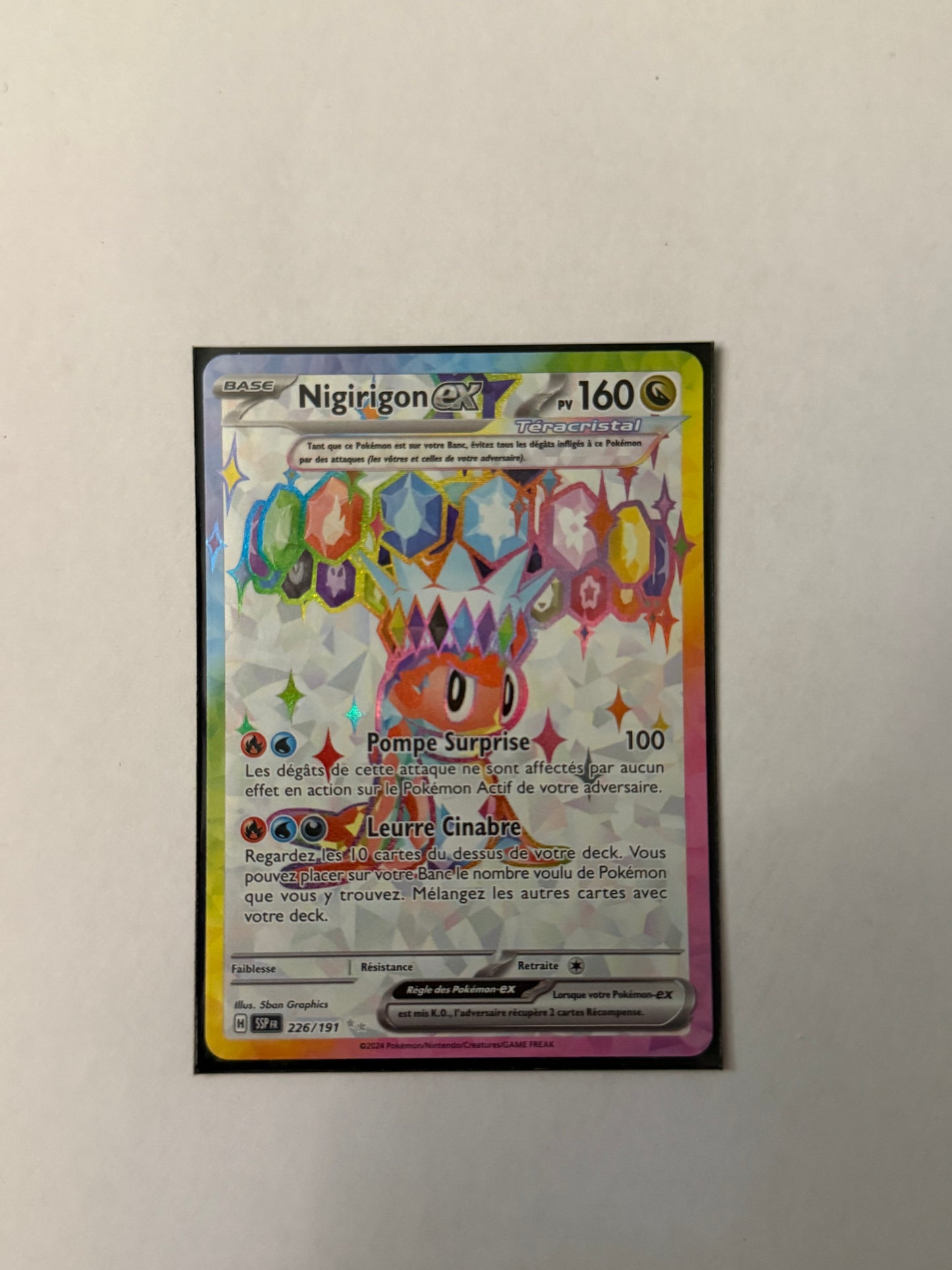 Carte Pokémon FA Nigirigon ex (EV8 226) Mint Française + 1 carte mystère