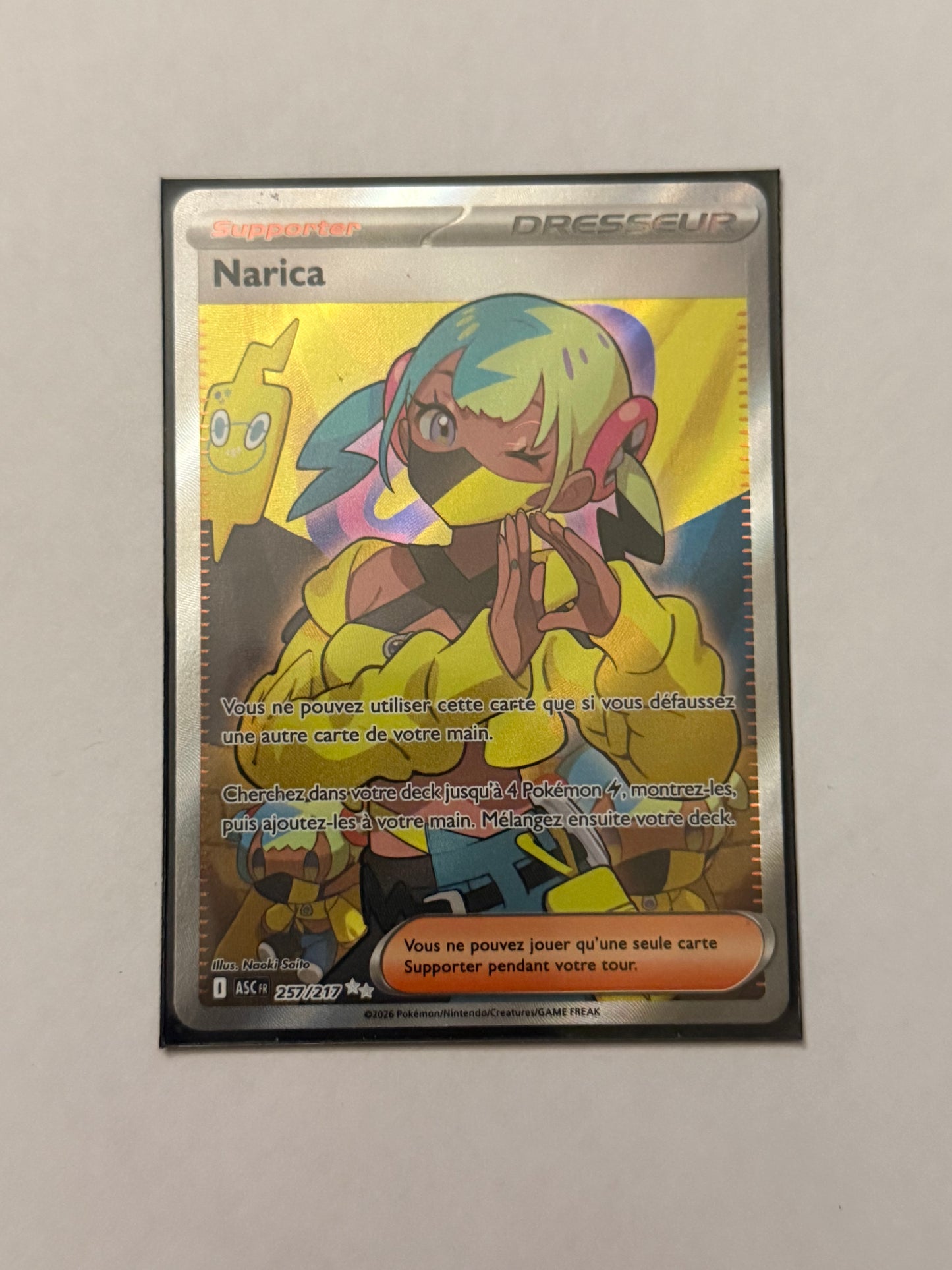 Carte Pokémon FA Narica (Me2.5 257) Mint Française + 1 carte mystère