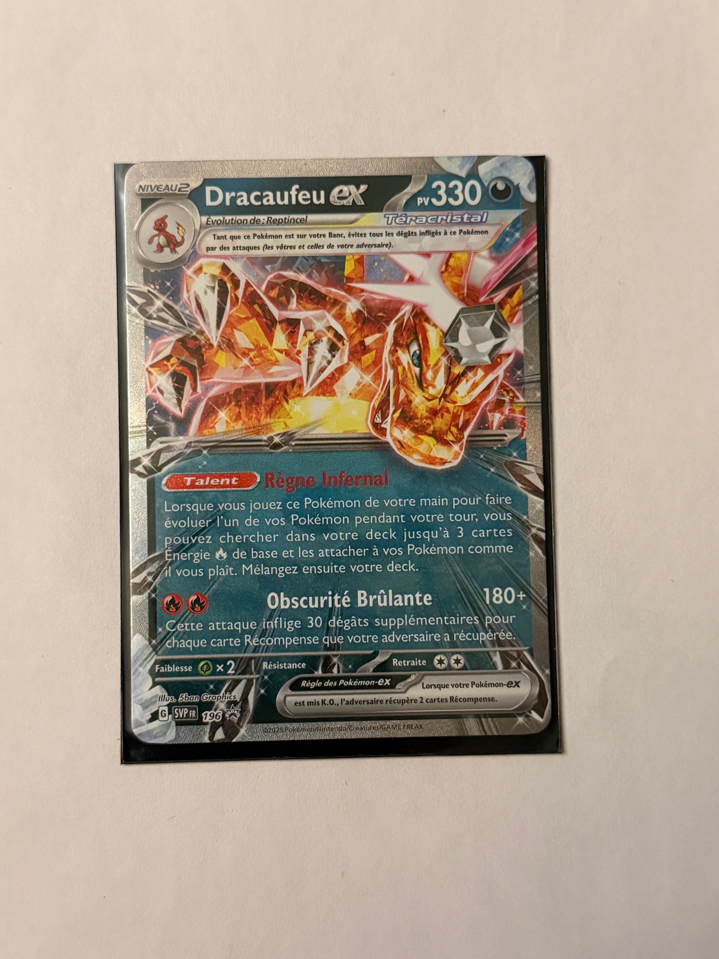 Carte Pokemon Dracaufeu Ex Promo (196) Mint Française + 1 carte mystère