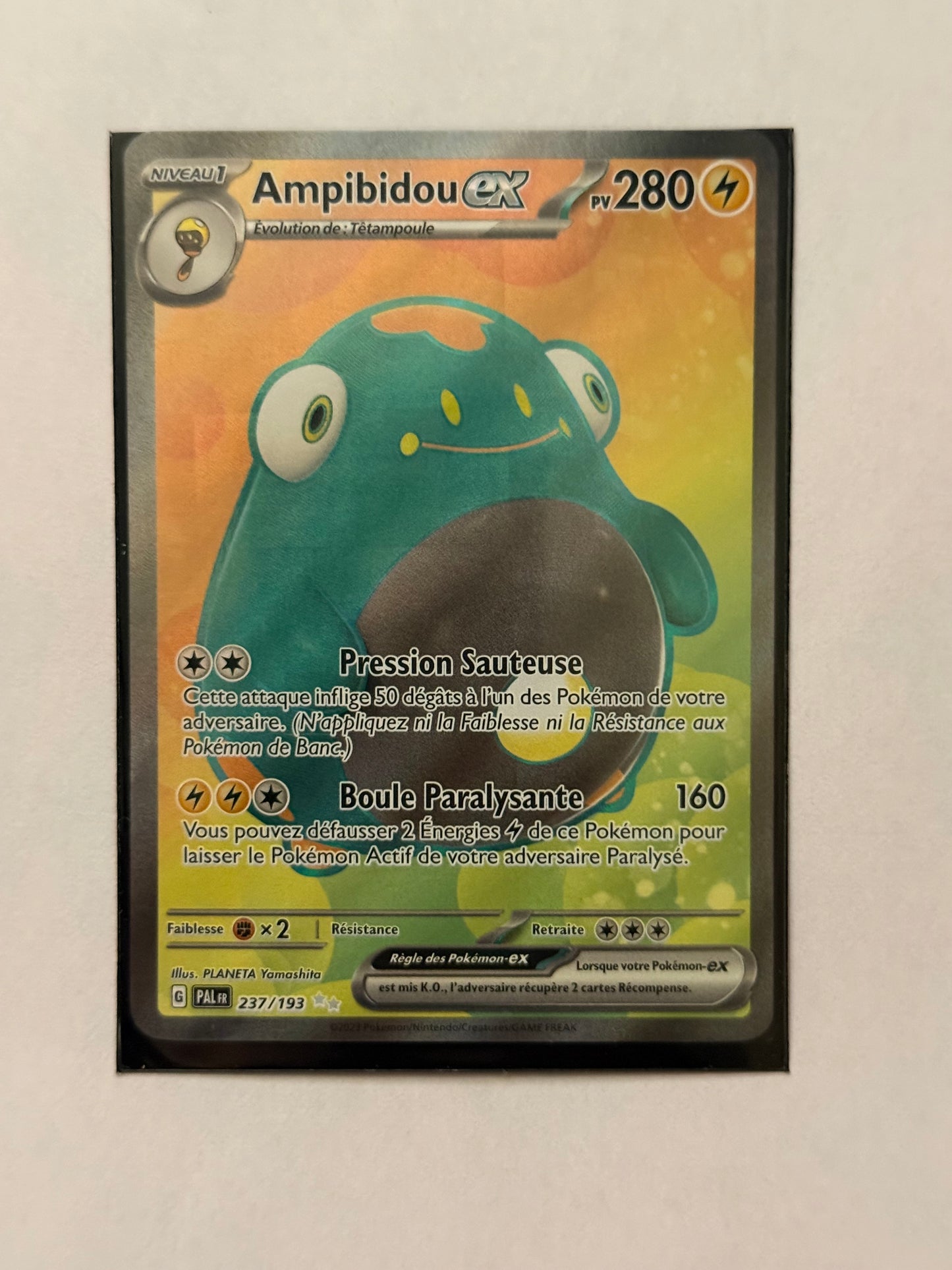 Carte Pokémon FA Ampibidou ex (Ev2 237) Mint Française + 1 carte mystère