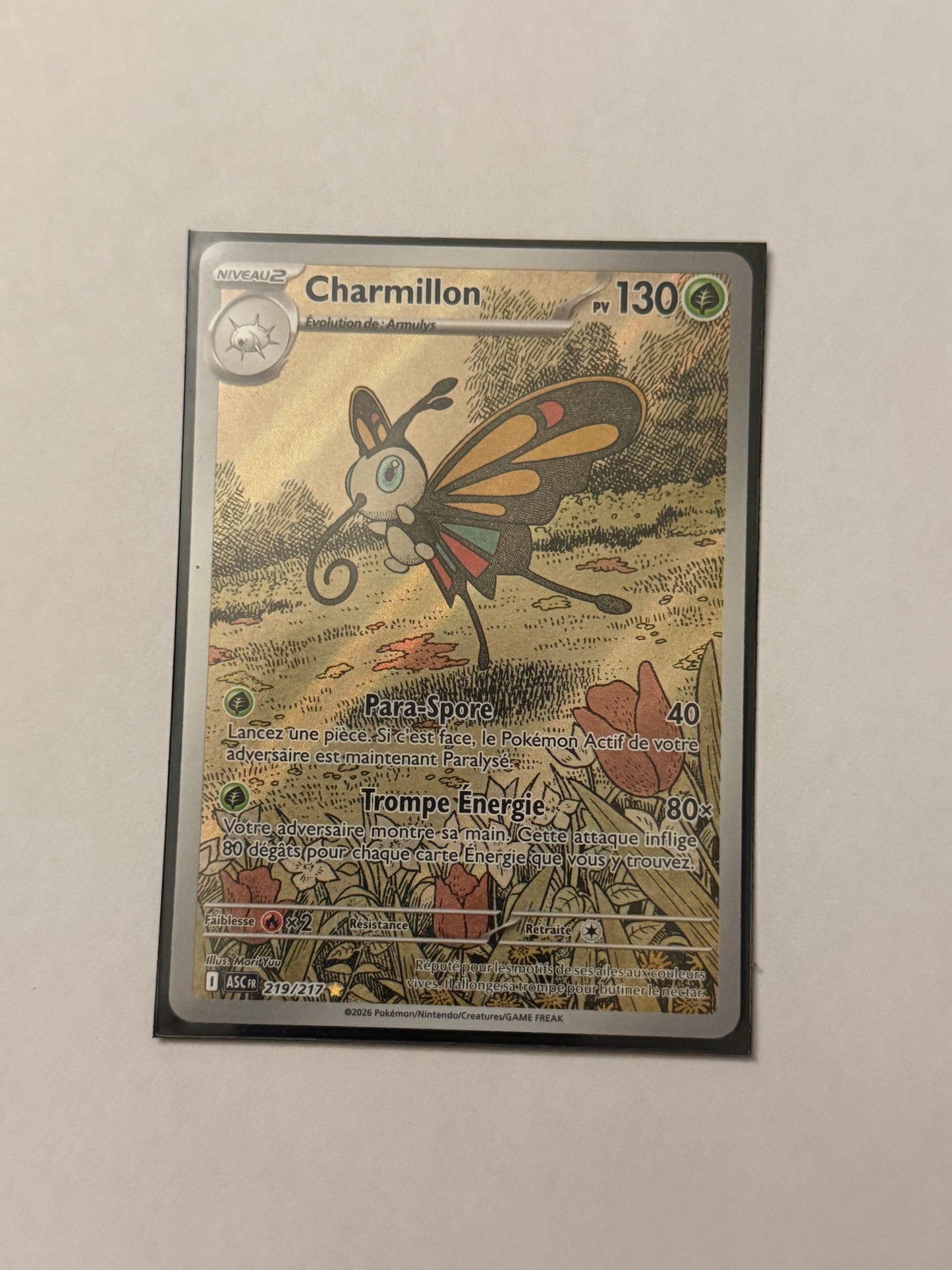 Carte Pokémon AR Charmillon (Me2.5 219) Mint Française + 1 carte mystère