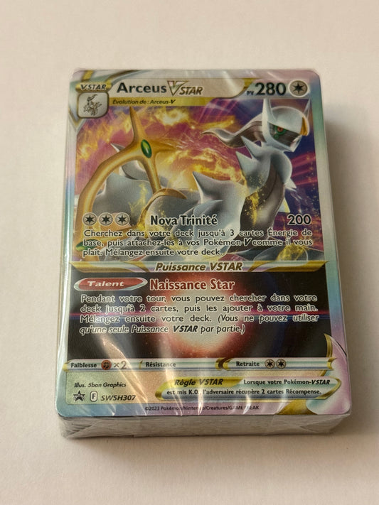 Carte Pokemon Promo avec son deck Arceus Vstar (Swsh307) Scellé Française + 1 carte mystère offerte
