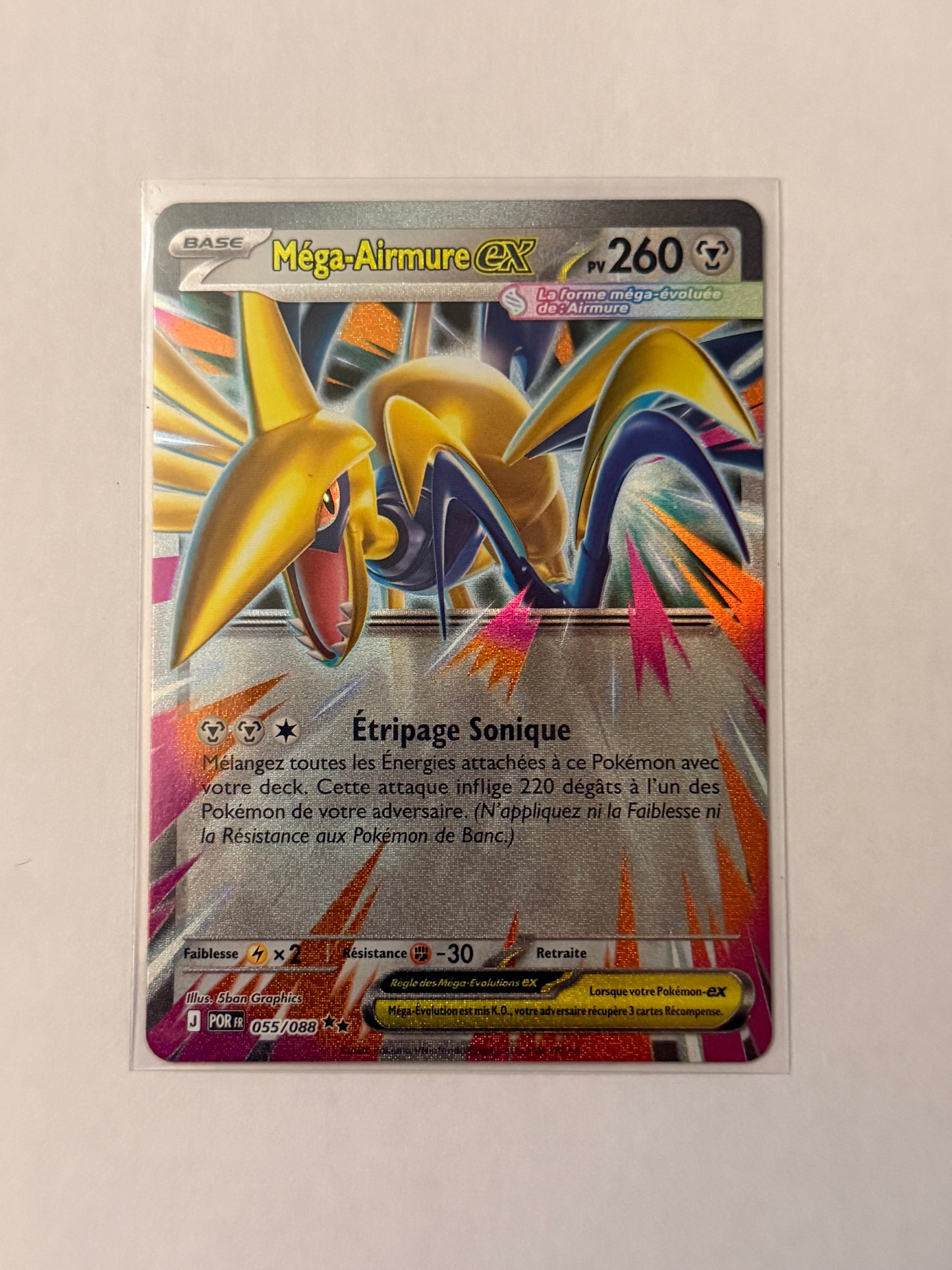 Carte Pokemon Mega Airmure ex (M3 055) Mint Française + 1 carte mystère