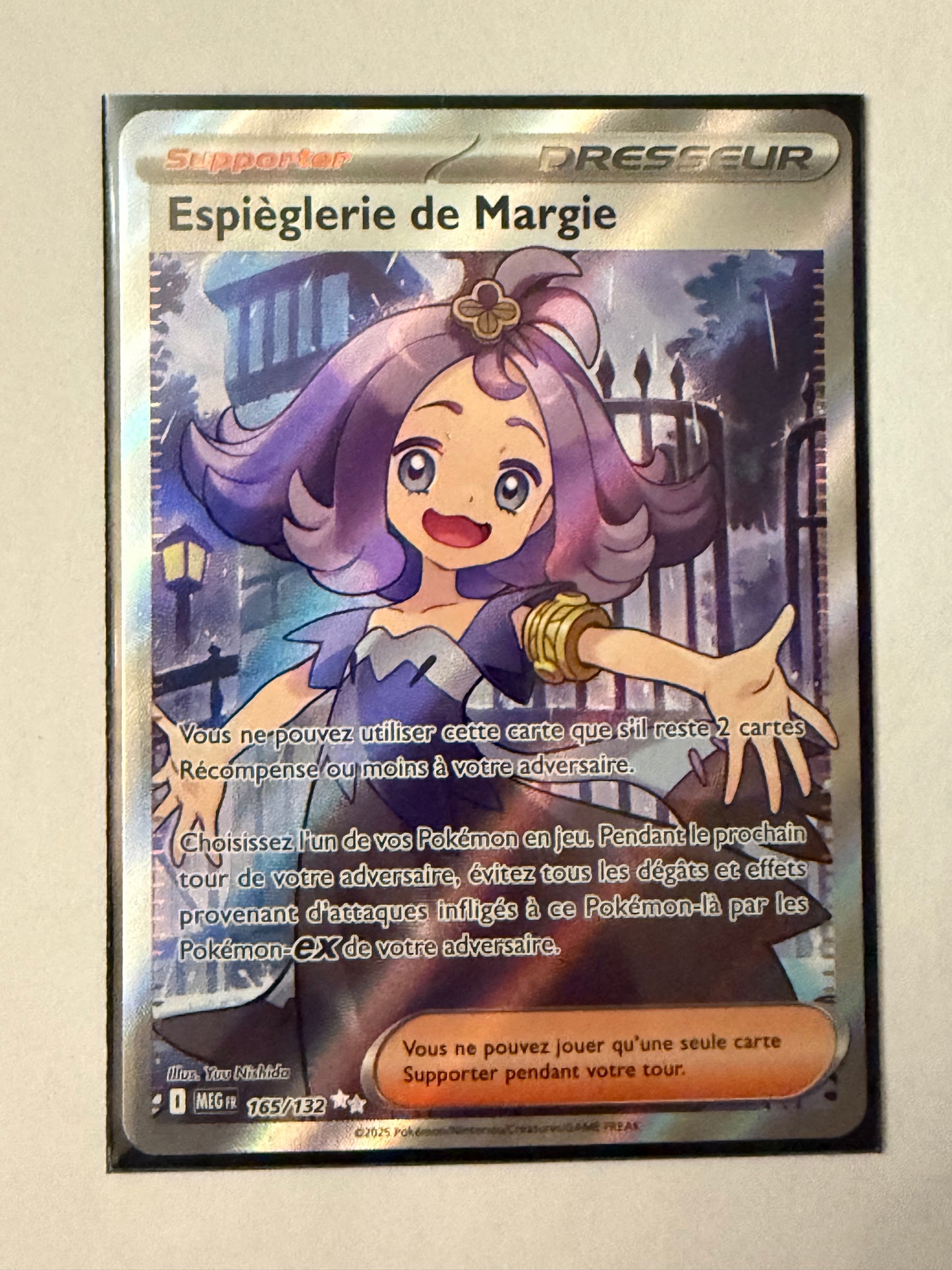 Carte Pokémon FA Espièglerie de Margie (Me1 165) Mint Française + 1 carte mystère