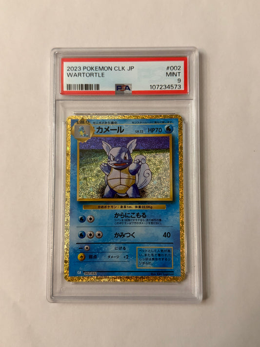 Carte Pokemon carabaffe (002) Japonaise gradée 9 PSA + 1 carte mystère