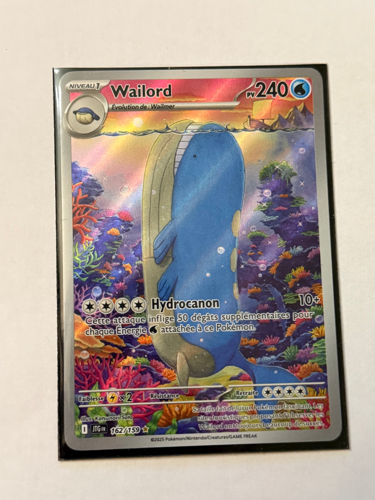 Carte Pokémon AR Wailord (Ev9 162) Mint Française + 1 carte mystère