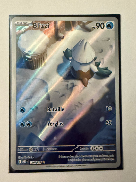 Carte Pokémon AR Blizzi (Me1 140) Mint Française + 1 carte mystère