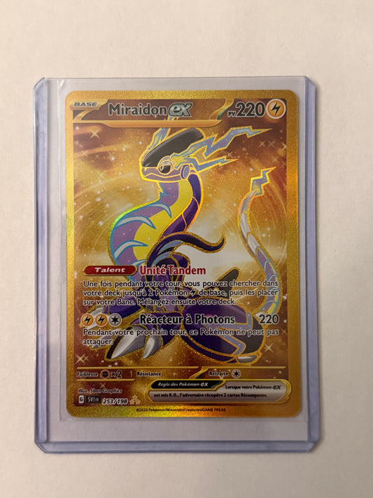Carte Pokémon Miraidon Ex Gold (EV1 253) Mint Française + 1 carte mystère