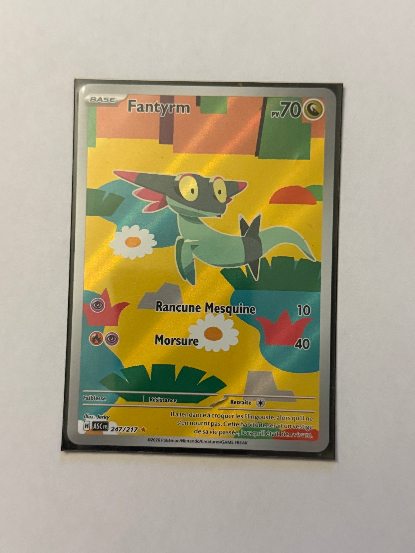 Carte Pokémon AR Fantyrm (Me2.5 247) Mint Française + 1 carte mystère