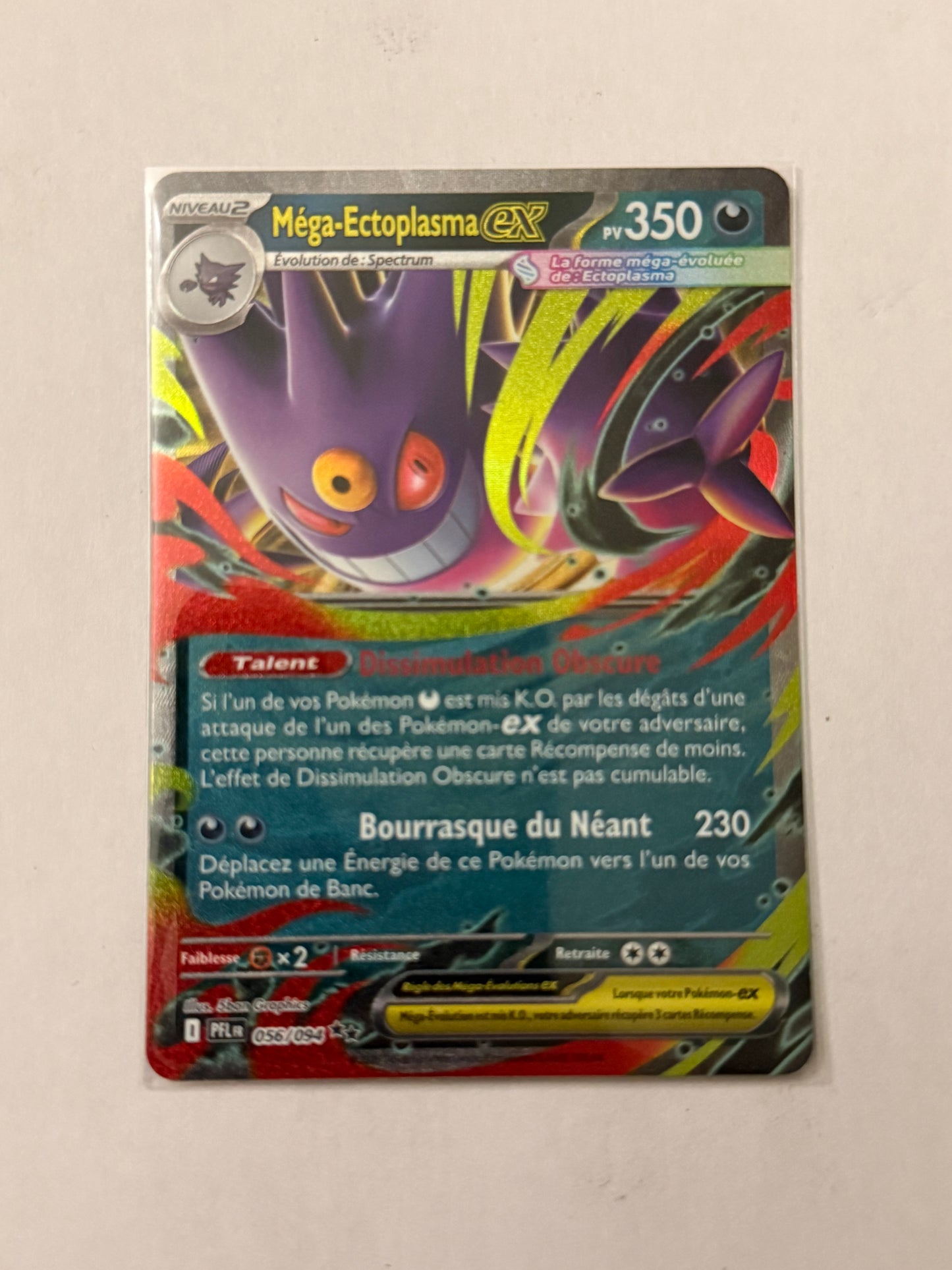 Carte Pokémon Mega Ectoplasma Ex (Me2 056) Mint Française + 1 carte mystère