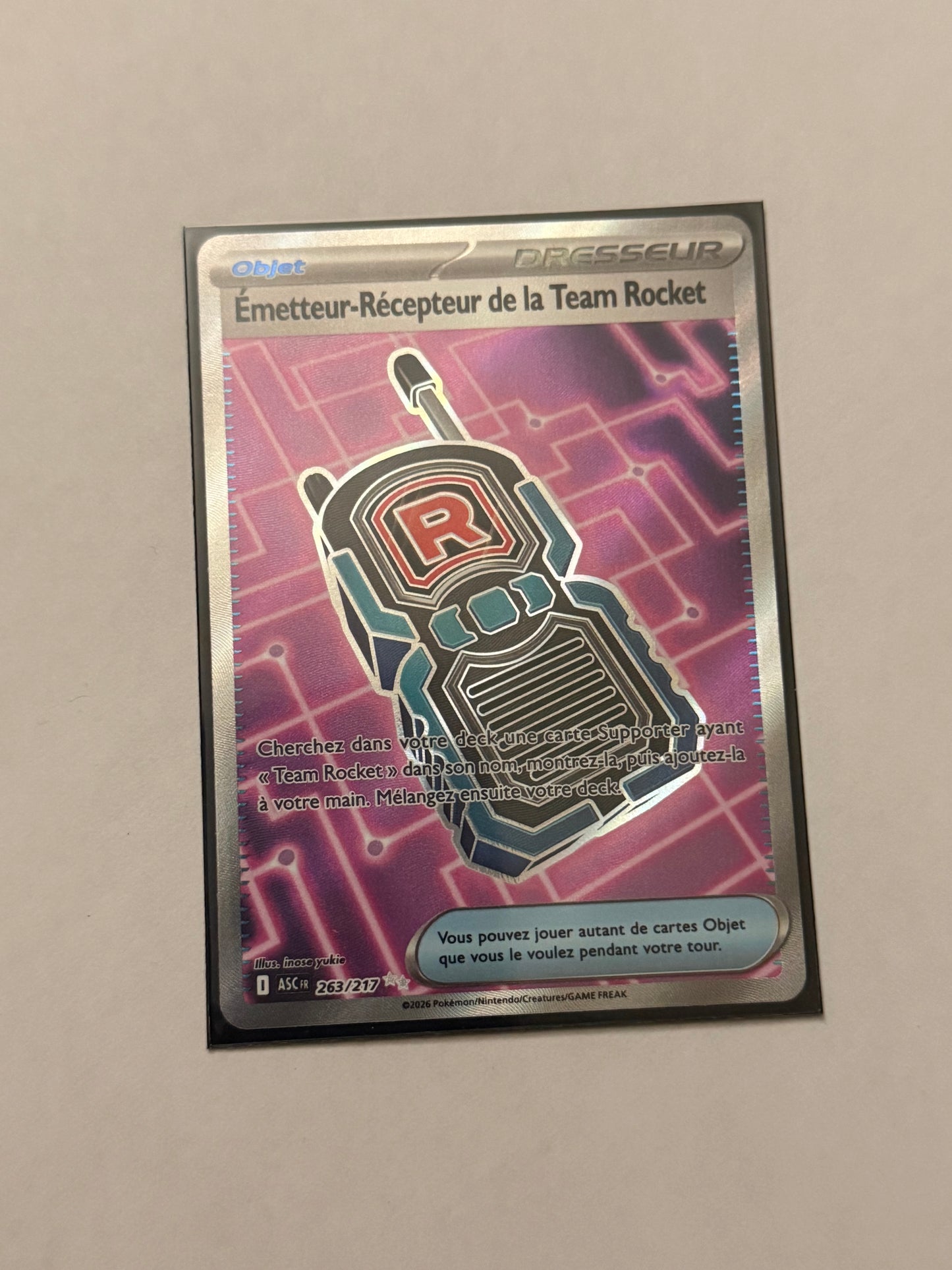 Carte Pokémon FA Emetteur team Rocket (Me2.5 263) Mint Française + 1 carte mystère