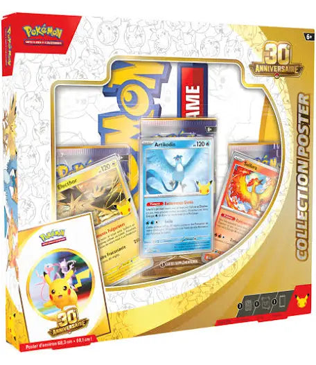 Coffret Pokemon Poster 30 Ans Celebration Scellé Français + 1 carte mystère offerte