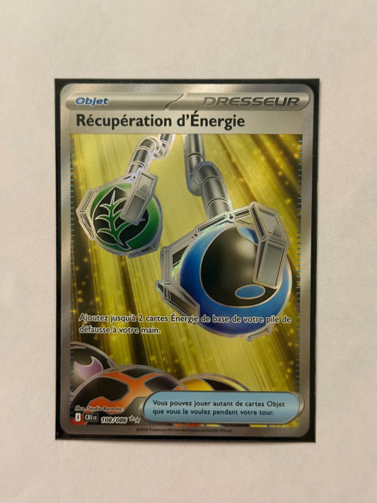 Carte Pokémon FA recuperation Énergie (M4 108) Mint Française + 1 carte mystère