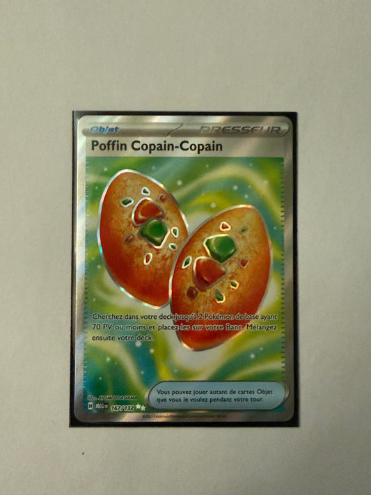 Carte Pokémon FA Poffin Copain-Copain (Me1 167) Mint Française + 1 carte mystère