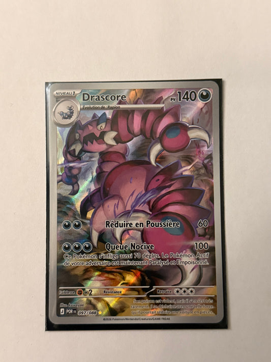 Carte Pokémon AR Drascore (M3 097) Mint Française + 1 carte mystère