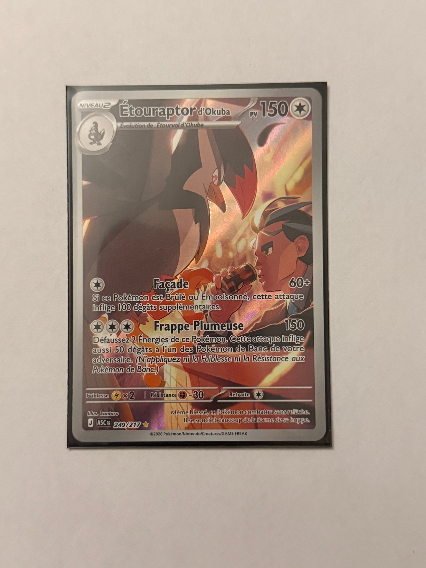 Carte Pokémon AR Etouraptor (Me2.5 249) Mint Française + 1 carte mystère