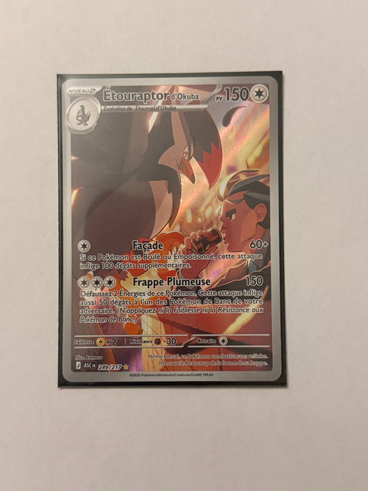 Carte Pokémon AR Etouraptor (Me2.5 249) Mint Française + 1 carte mystère