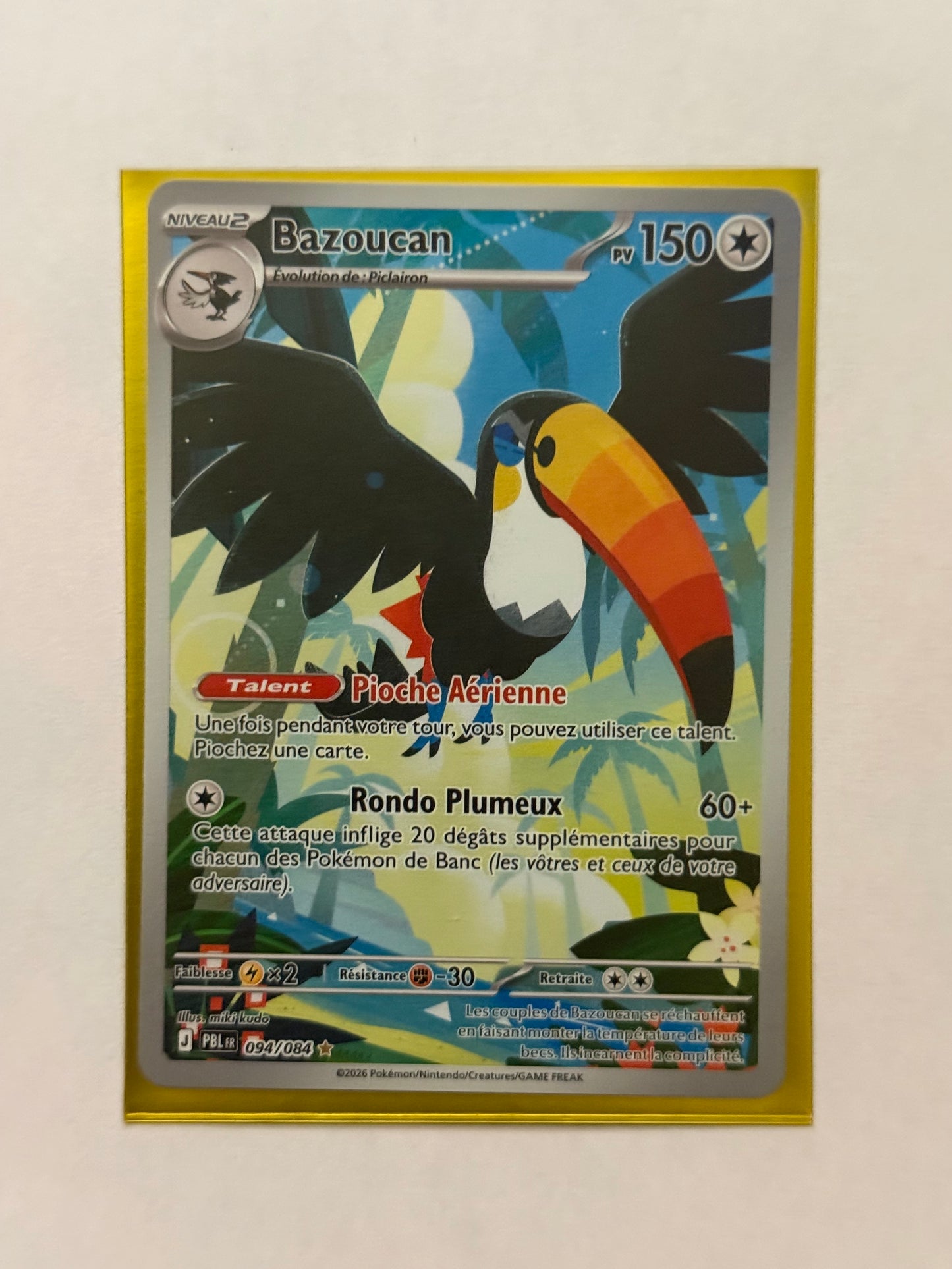Carte Pokémon AR Bazoucan (M5 094) Mint Française + 1 carte mystère
