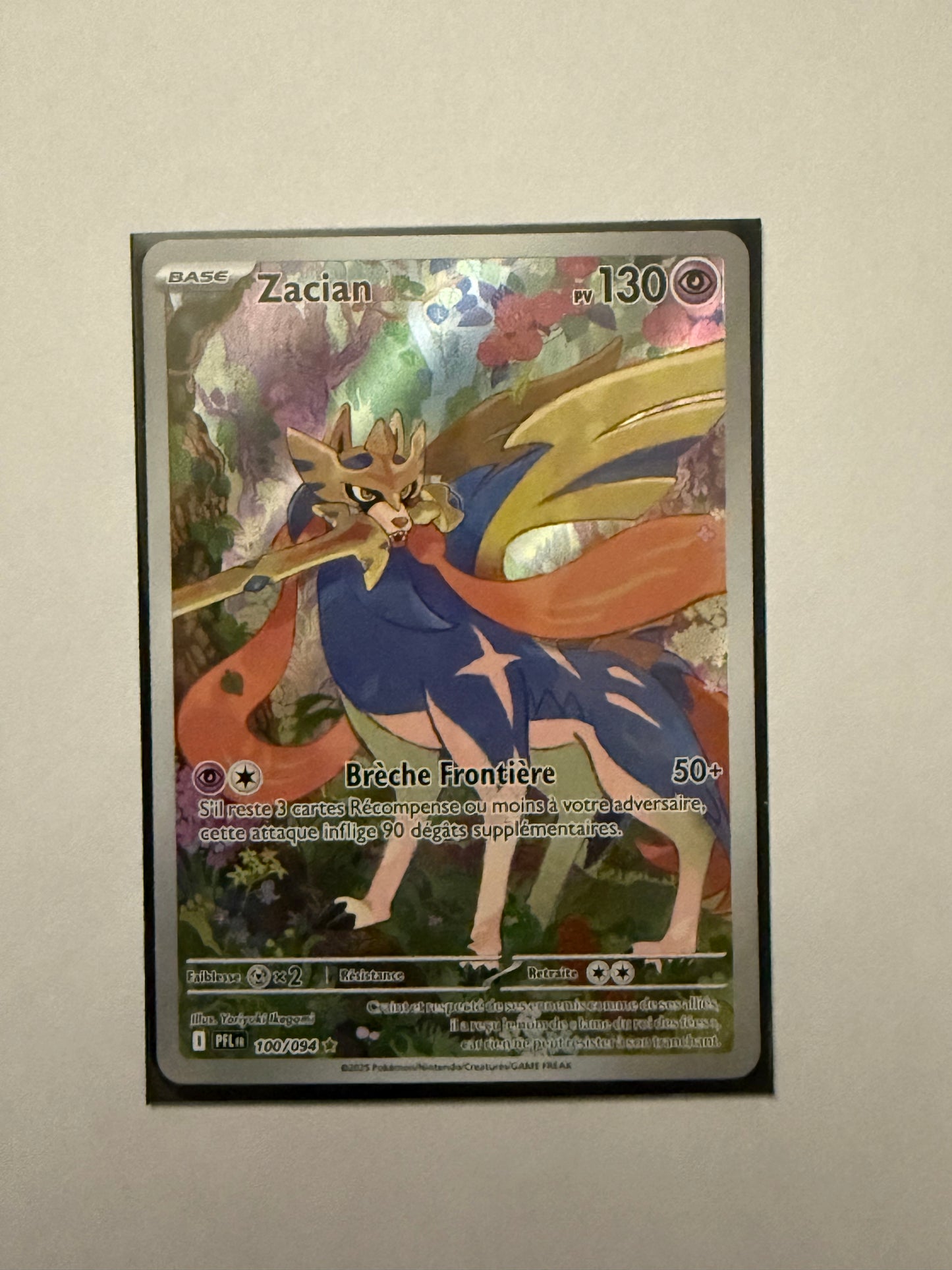 Carte Pokémon AR Zacian (Me2 100) Mint Française + 1 carte mystère