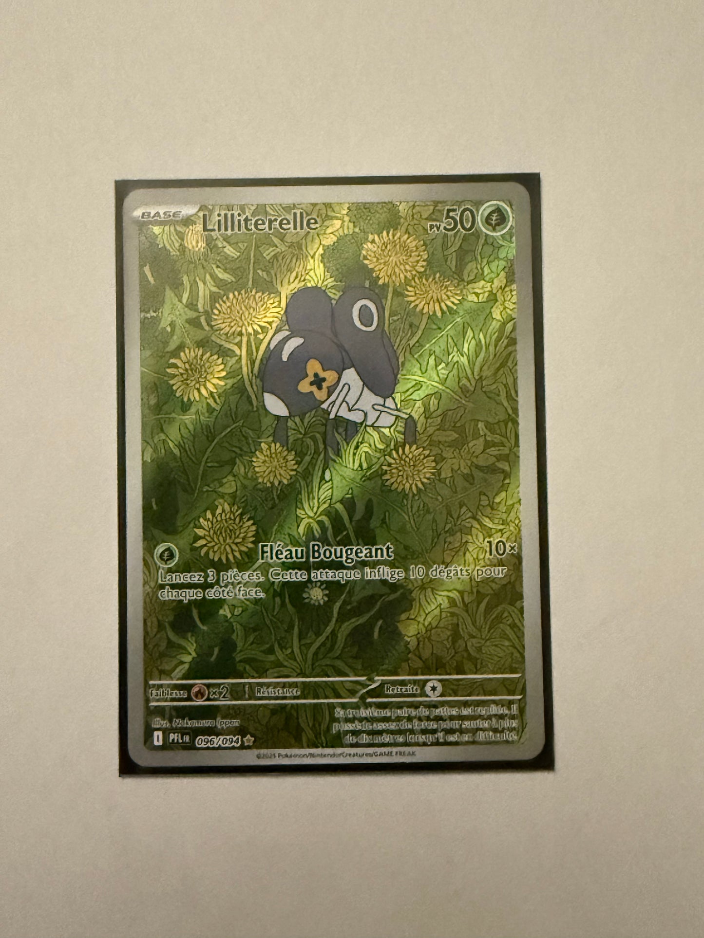 Carte Pokémon AR Liliterelle (Me2 096) Mint Française + 1 carte mystère