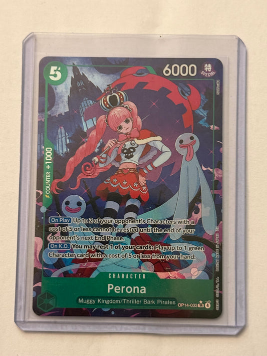 Carte One Piece Perona (Op14 033) mint EN + 1 carte mystère offerte