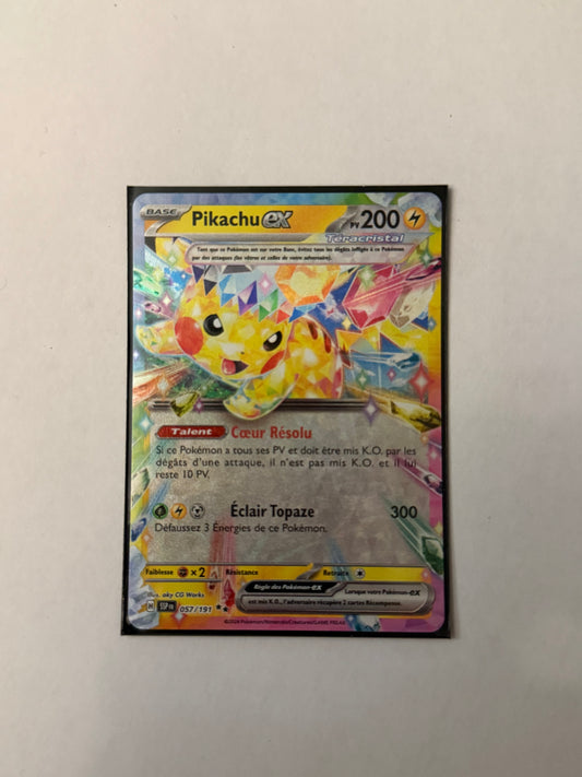 Carte Pokémon Pikachu ex (EV8 057) Mint Française + 1 carte mystère