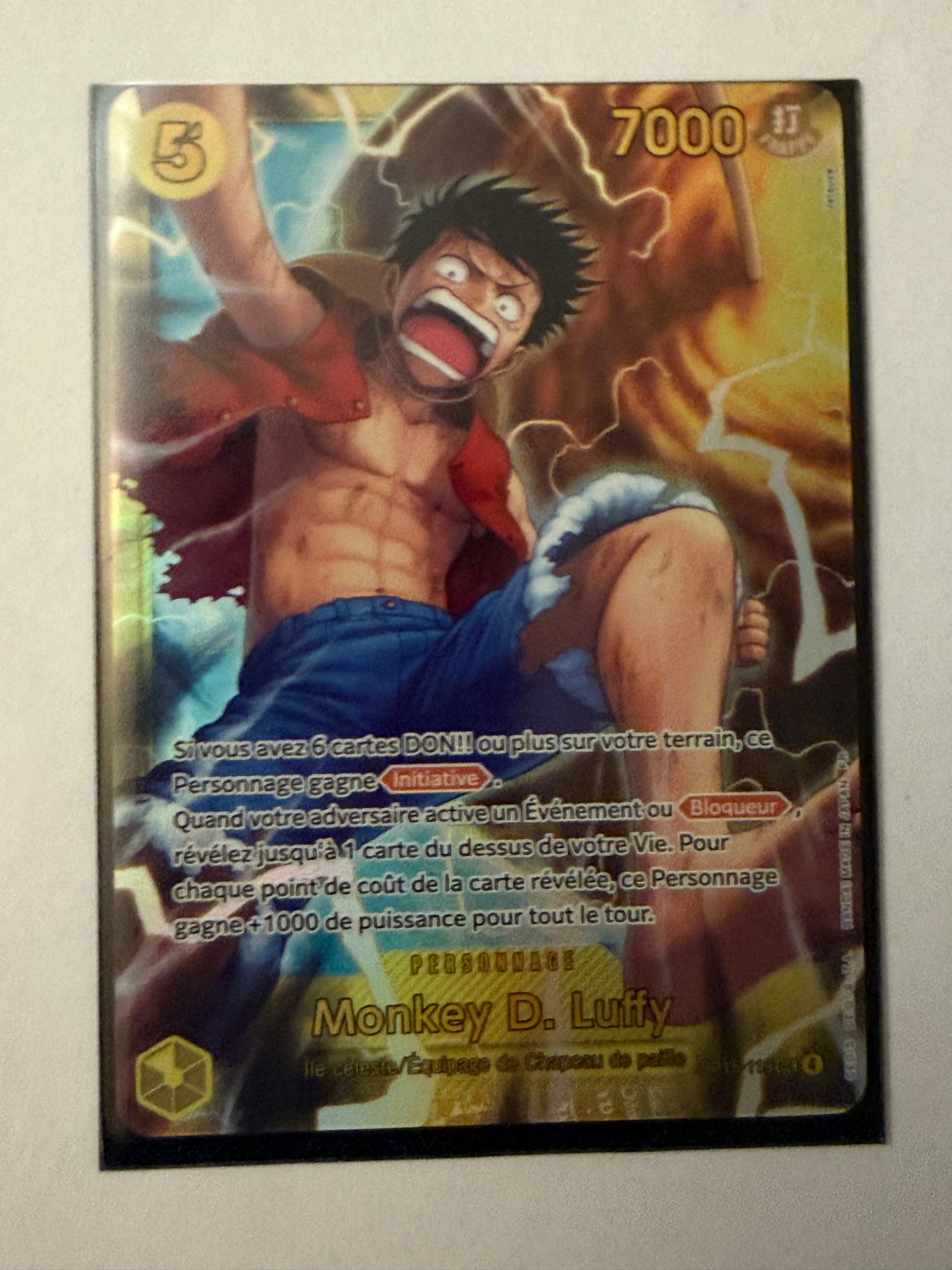 Carte One Piece FA Luffy (Op15 119) Mint Française + 1 carte mystère