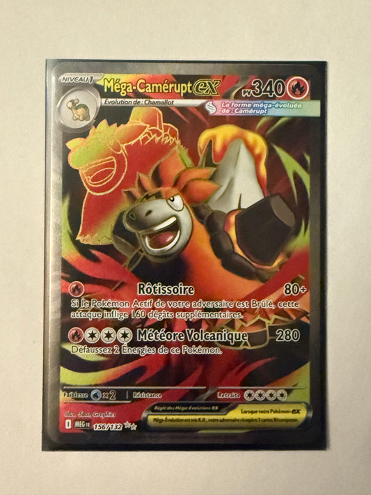 Carte Pokémon FA Mega Camerupt (Me1 156) Mint Française + 1 carte mystère