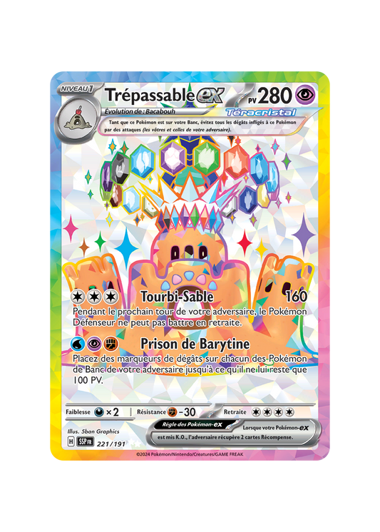 Carte Pokemon FA Trepassable ex (EV8 221) Mint française + 1 carte mystère