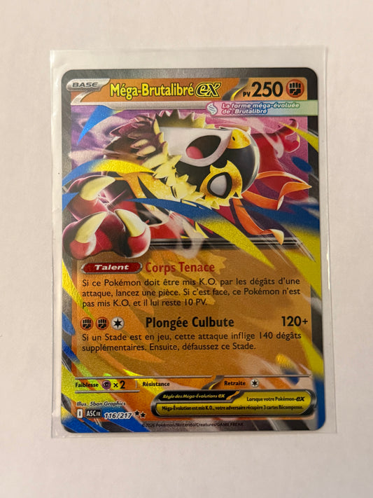 Carte Pokemon Mega Brutalibre ex (M2.5 116) Mint Française + 1 carte mystère