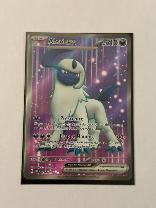 Carte Pokémon FA Absol ex (Ev3 214) Mint Française + 1 carte mystère