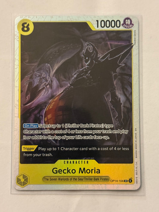 Carte One Piece Gecko Moria (Op14 104) mint EN + 1 carte mystère offerte