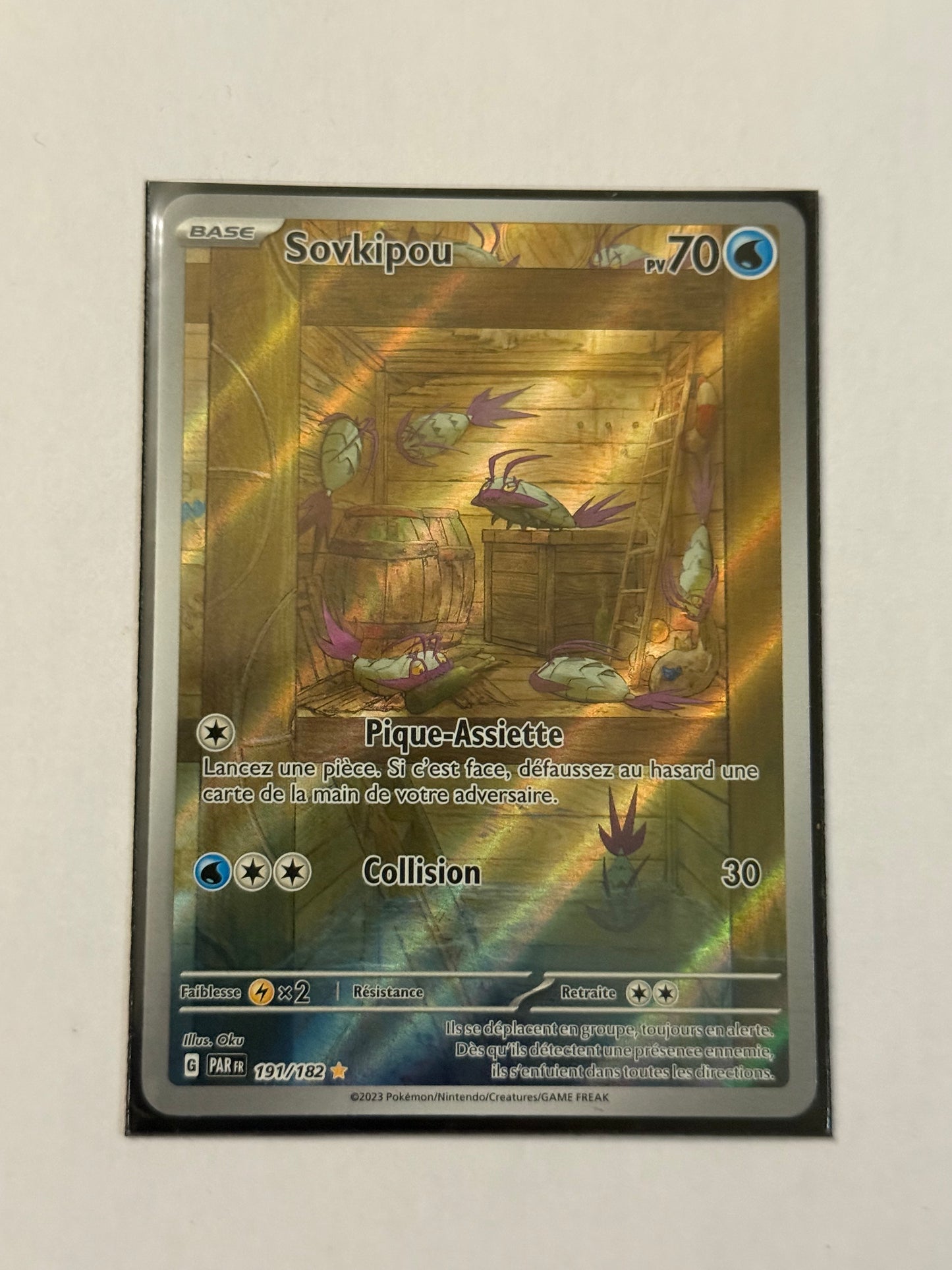 Carte Pokémon AR Sovkipou (Ev4 191) Mint Française + 1 carte mystère