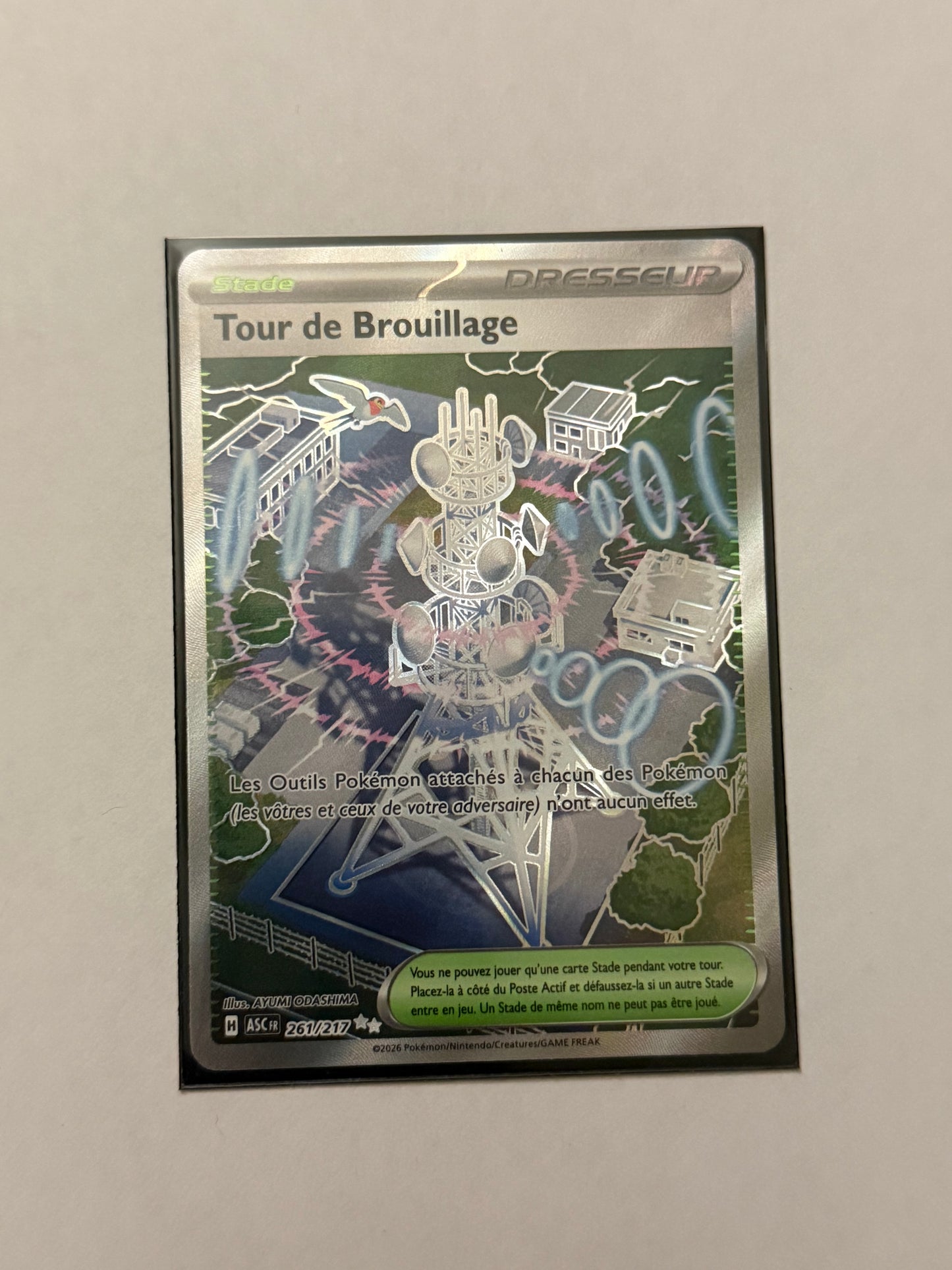 Carte Pokémon FA Tour de Brouillage (Me2.5 261) Mint Française + 1 carte mystère
