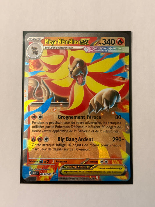 Carte Pokemon Mega Nemelios ex (M4 015) Mint Française + 1 carte mystère