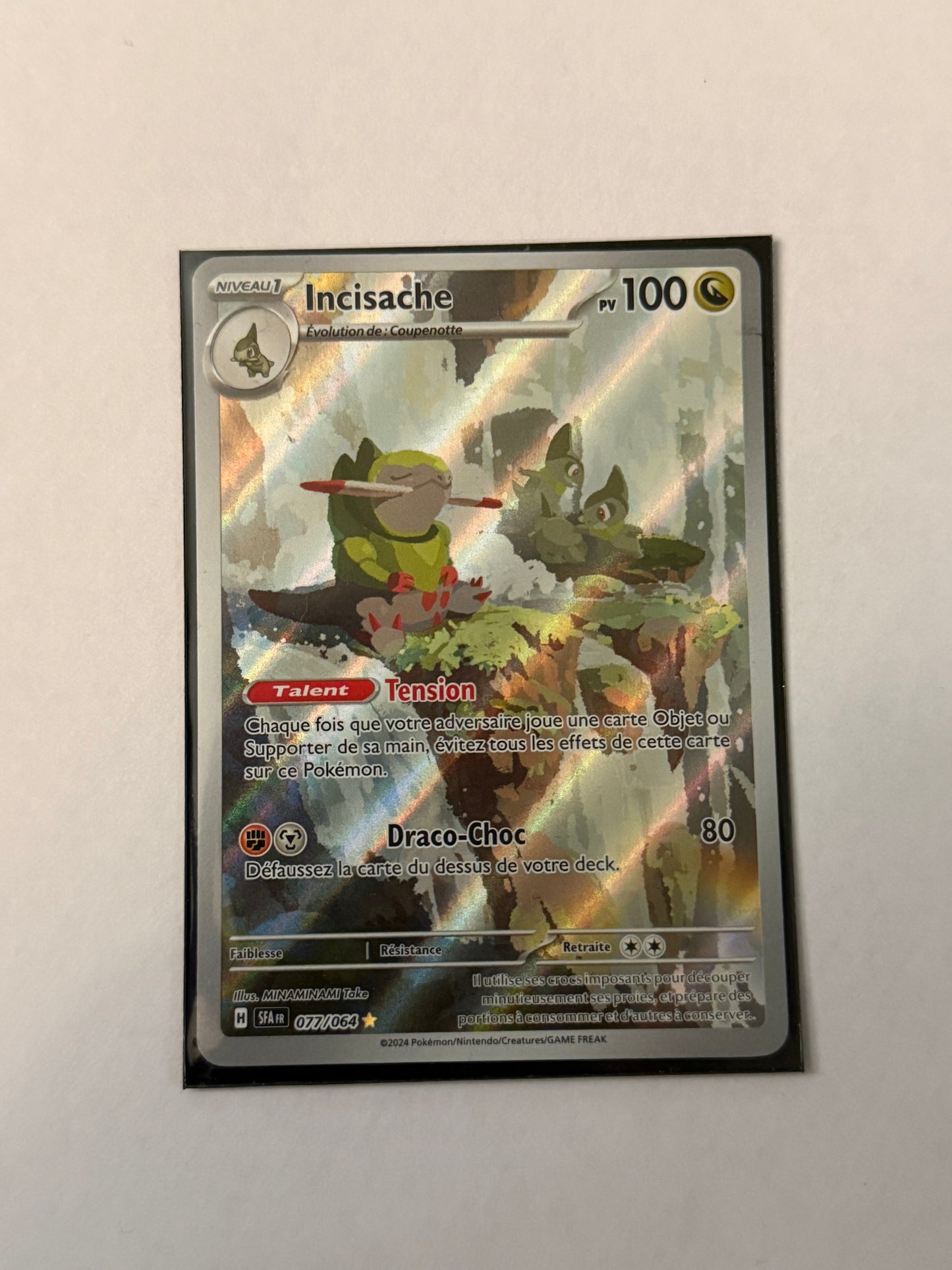 Carte Pokémon AR Incisache (EV6.5 077) Mint Française + 1 carte mystère