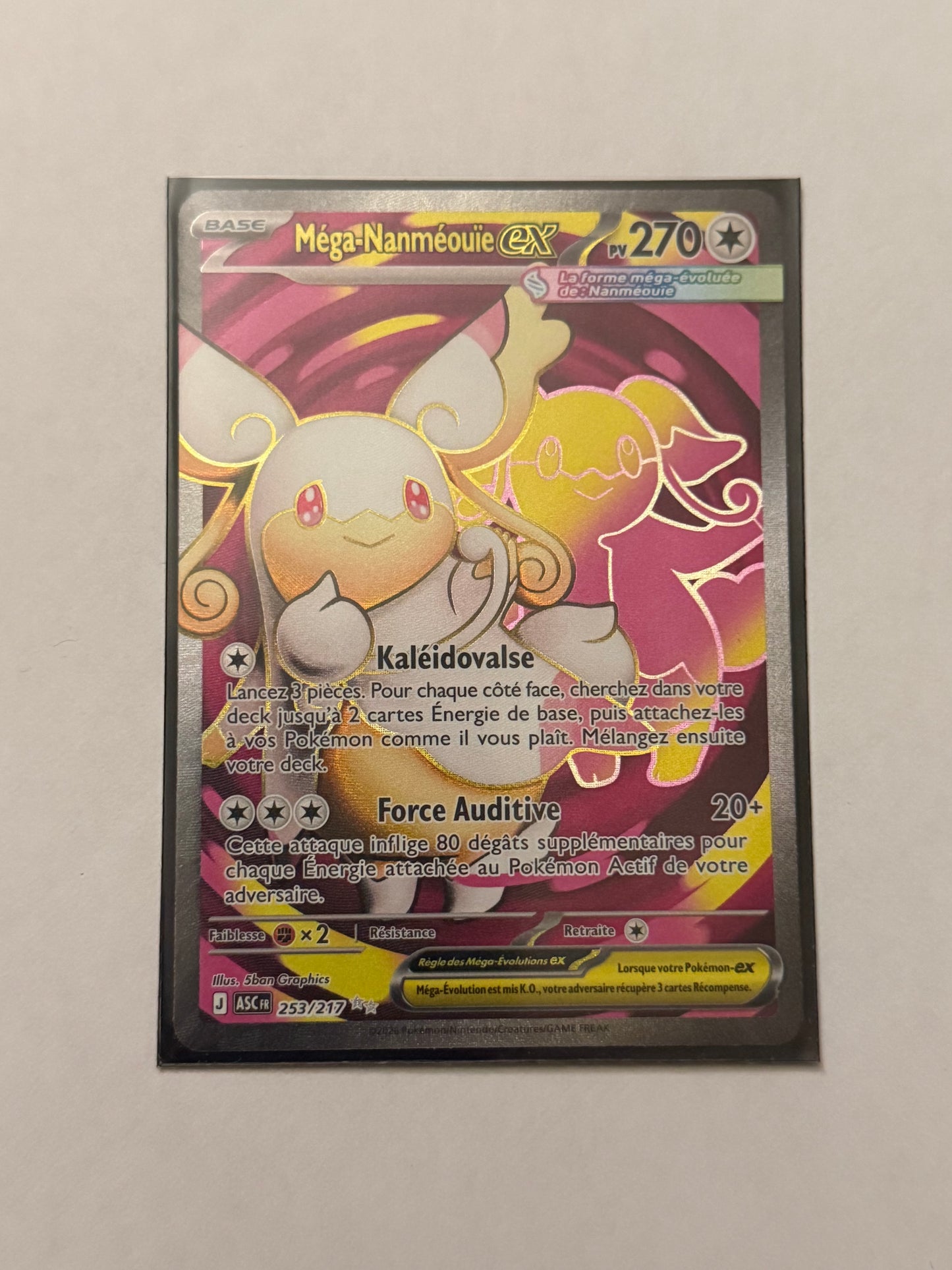 Carte Pokémon FA Mega Nanmeouie Ex (Me2.5 266) Mint Française + 1 carte mystère