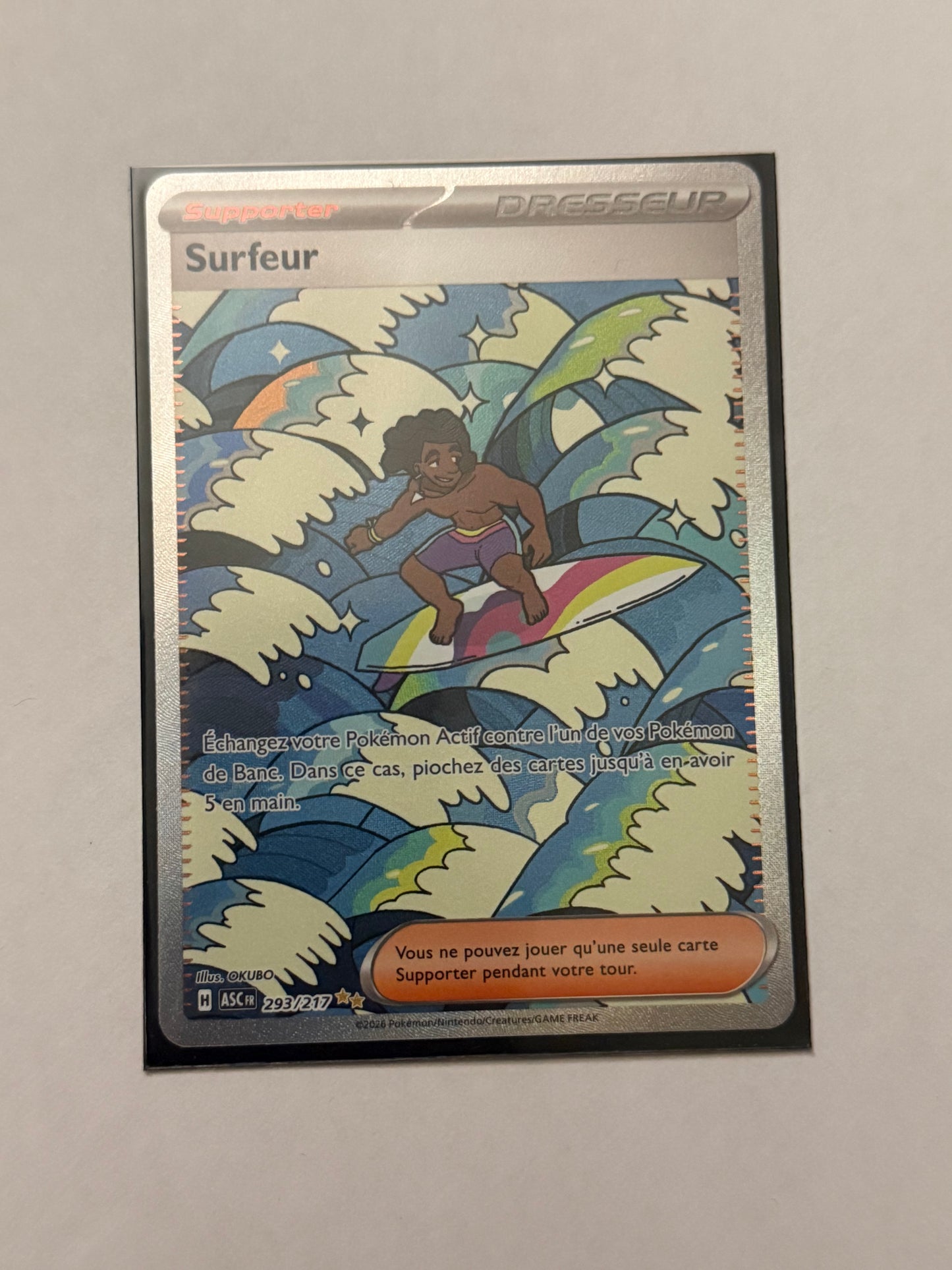 Carte Pokémon ALT Surfeur (Me2.5 293) Mint Française + 1 carte mystère