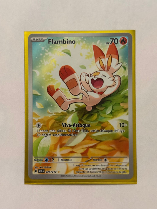 Carte Pokémon AR Flambino (M2.5 225) Mint Française + 1 carte mystère