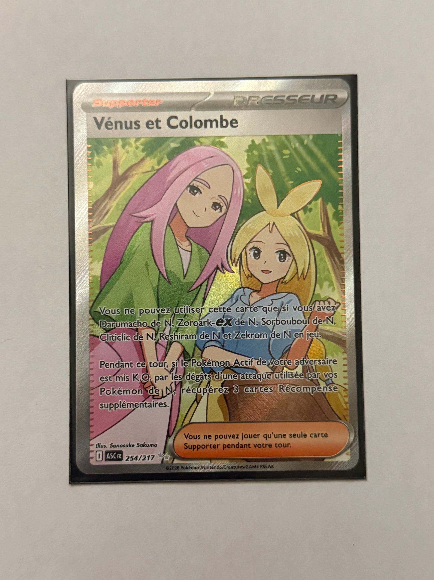 Carte Pokémon FA Venus et Colombe (Me2.5 254) Mint Française + 1 carte mystère