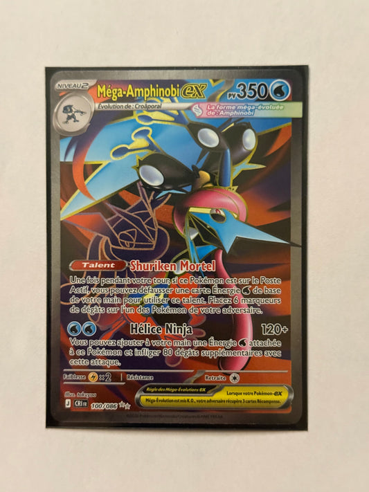Carte Pokémon FA Mega Amphinobi ex (M4 100) Mint Française + 1 carte mystère