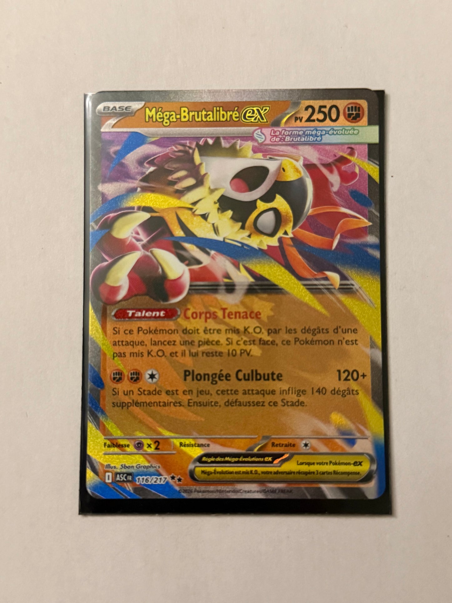 Carte Pokémon Mega Brutalibré Ex (Me2.5 116) Mint Française + 1 carte mystère