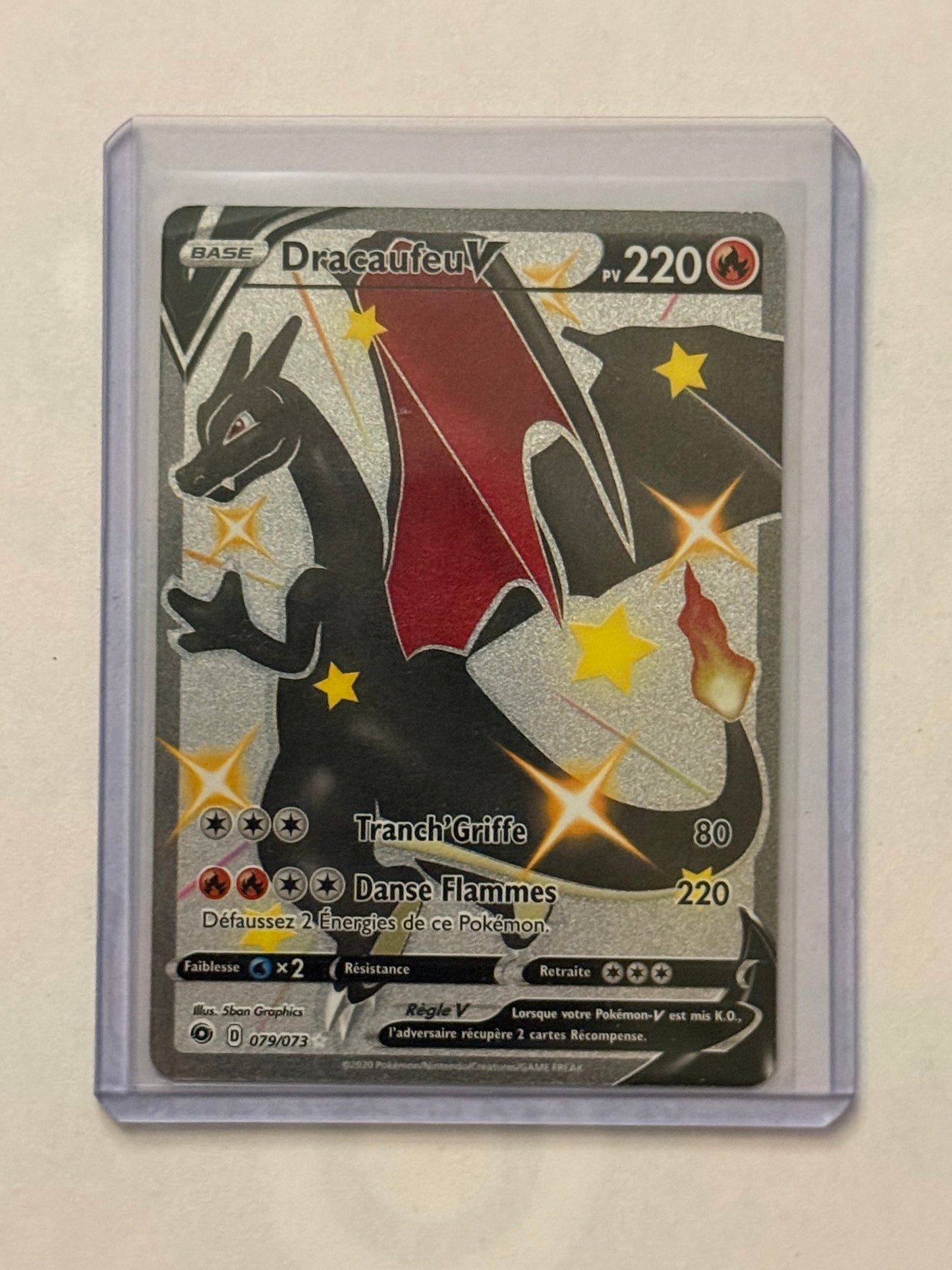 Carte Pokémon FA Dracaufeu V (EB3.5 079) Excellent/Near Mint Française  + 1 carte mystère
