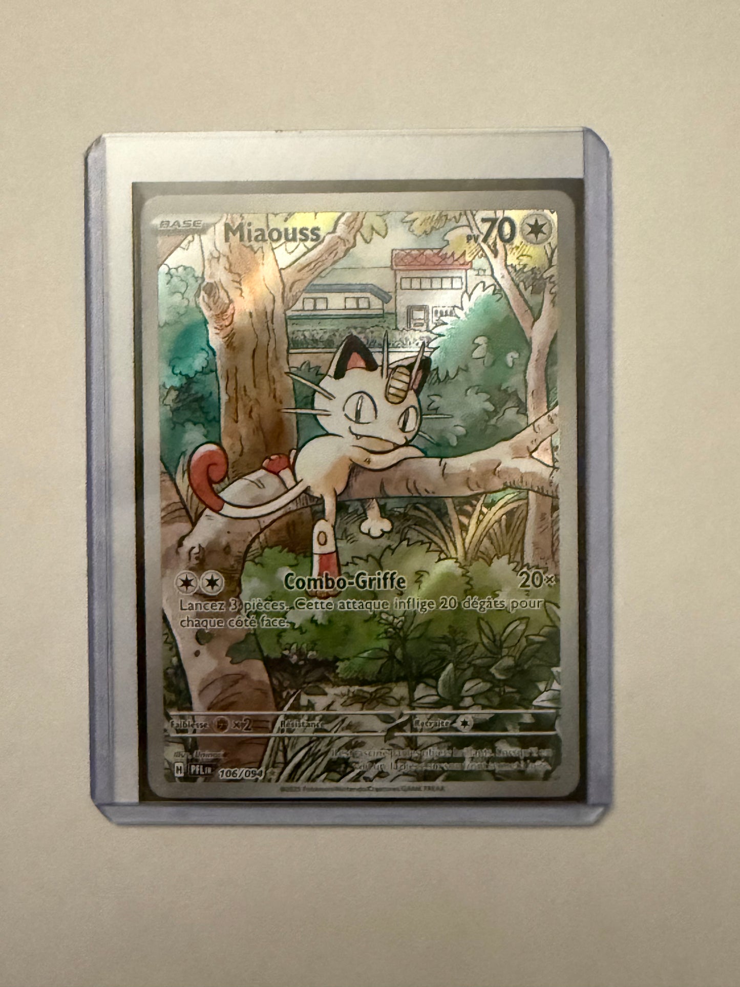 Carte Pokémon AR Miaouss (Me2 106) Mint Française + 1 carte mystère