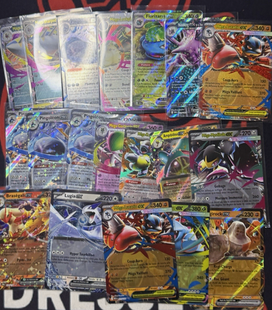 Lot De 10x Cartes Pokemon EX (ev/meg) FR MINT aléatoire + 2 Cartes Mystères