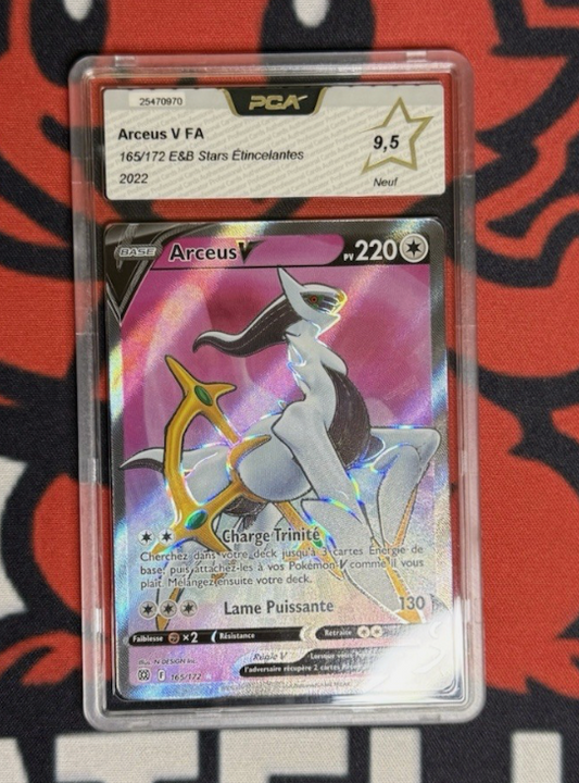 Carte Pokemon PCA 9.5 Arceus V FA (EB09 165) Française + 1 carte mystère offerte