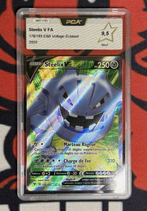 Carte Pokemon PCA 9.5 Steelix V FA (EB4 176) Française + 1 carte mystère offerte