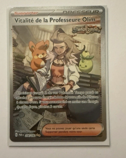 Carte Pokemon Vitalité de la professeure Olim (EV5 256) Française + 1 carte mystère offert
