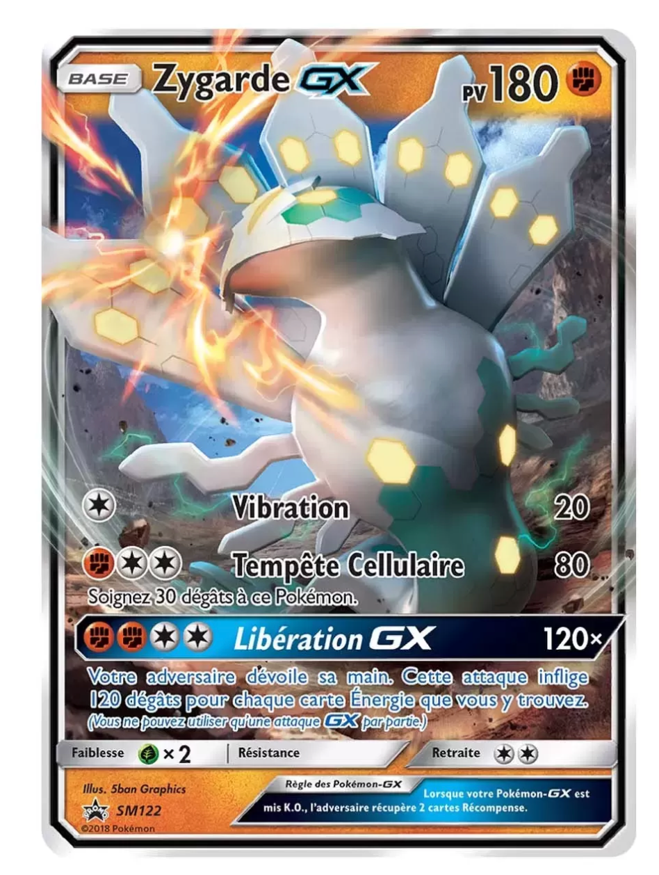 Carte Pokémon Zygarde Gx Promo (Sm122) Française Mint + 1 carte mystère offerte
