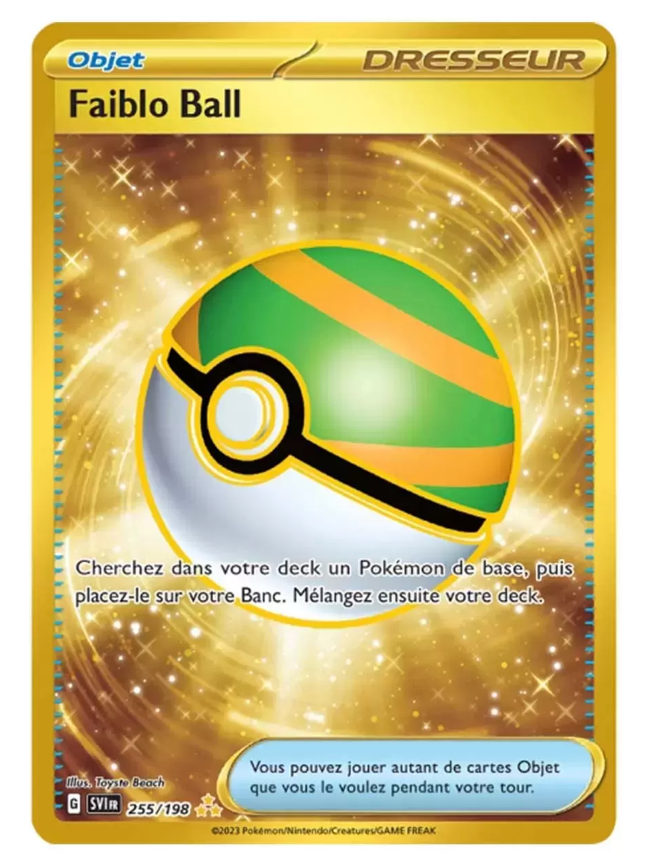Carte Pokémon Gold Faiblo ball (EV1 255) Mint Française + 1 carte mystère offerte